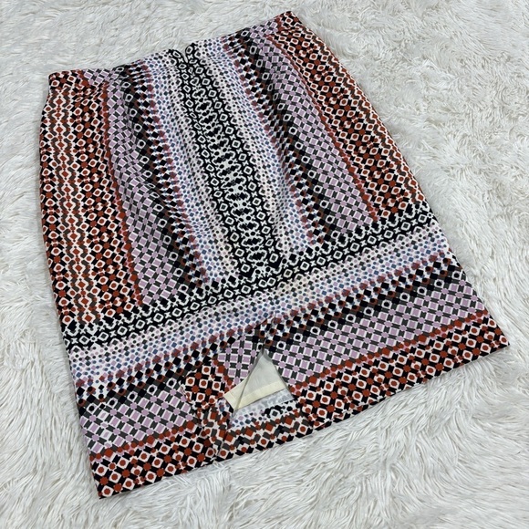 J CREW NET A PORTER DESIGNER GEOMETRIC PRINT MULTICOLOURED SKIRT Size 2 - Picture 8 of 13